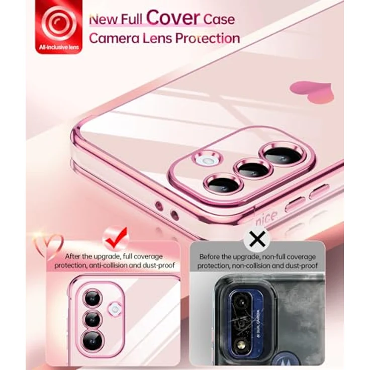 LeYi Handyhülle für Samsung Galaxy A36 5G, Cute Herz Muster TPU Silikon, stoßfest mit 2 Schutzfolien, kratzfest und Kameraschutz, Rosa – Bild 3