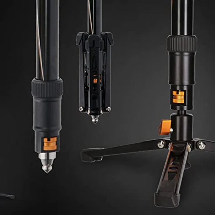 Rollei V6I Aluminium Monopod, Einbein-Stativ mit Ministativ für besonders Guten stabilen Stand. Ideales Videostativ zum filmen bewegter Objekte., 22843 – Bild 3