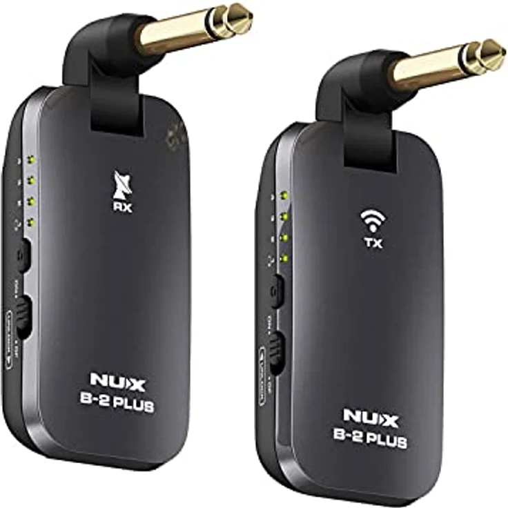 NUX Nux B-2 Plus 2.4GHz Drahtlos-Gitarren-System, Wireless Adapter (Taschenformat, Akkulaufzeit max. 7 Stunden, große Reichweite, 32 Bit/ 48KHz Hi-Res-Klangqualität, Klinkenstecker), Schwarz – Bild 4