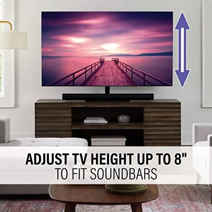 Sanus VSTV2 Universal TV/Monitorständer 40 Zoll - 86 Zoll schwarz - Schwenkbar bis zu 70°, integriertes Kabelmanagement – Bild 3