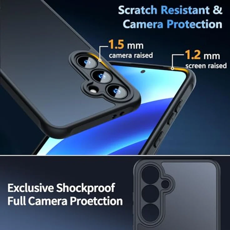 U Ultimate24Style Premium Hülle für Samsung Galaxy S25 FE – Robust, stoßfest, kratzfest mit Airbag-Technologie und griffigem Design (Schwarz) – Bild 2