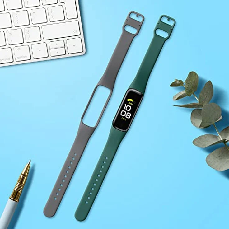 kwmobile 2X Sportarmband für Samsung Galaxy Fit 2 - TPU Silikon Fitness Tracker Band Set, verstellbar von 14-21,6 cm, verschiedene Farben – Bild 2