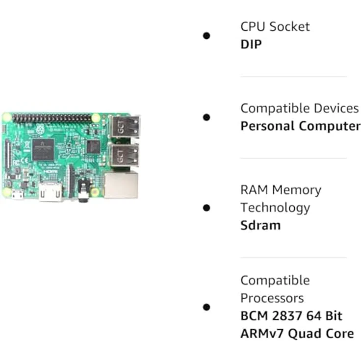 Raspberry Pi 3 B, Einplatinencomputer mit 4x 1,2 GHz, 1 GB RAM, WLAN und BT – Bild 7