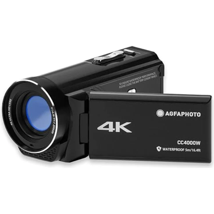 AgfaPhoto Realimove CC4000W – 4K Camcorder, 24 MP, wasserdicht bis 5 m, 18x Digitalzoom, 3" Display, schwarz – Bild 1