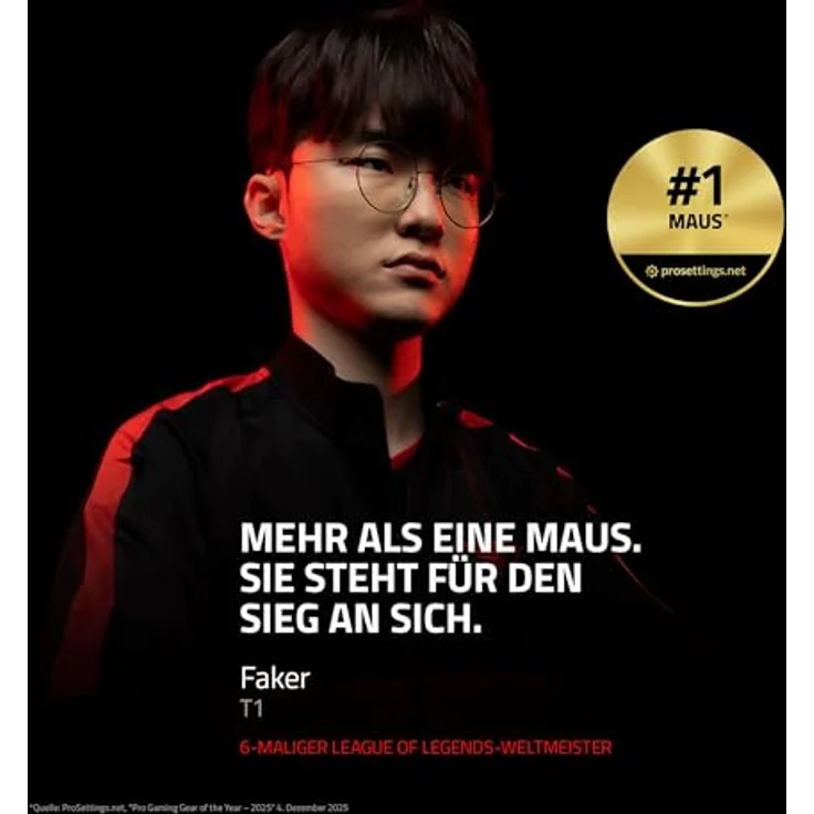 Razer Viper V3 Pro Faker Edition Wireless Gaming Maus - rot, ultraleicht, 8.000 Hz Abtastrate – Bild 2
