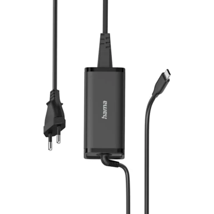 HAMA USB-C Euro-Stecker Notebook-Netzteil Universal, 100W, 5 - 20 Volt, Schwarz, GaN-Technologie, optimiertes Ladegerät für MacBook und mehr – Bild 4
