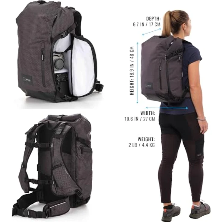Shimoda Sidecountry 28, Fotorucksack mit 28 l Volumen, schwarz, für DSLR- und spiegellose Kameras, ergonomisch und wasserabweisend – Bild 2