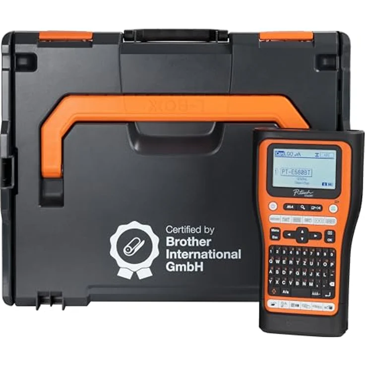 Brother P-touch E560BT, Etikettendrucker mit Bluetooth und L-BOXX, orange/schwarz – Bild 3