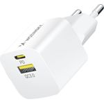 Wozinsky GaN Netzladegerät 33W USB-A & USB-C, Weiß, Hochleistungsladegerät für Smartphones