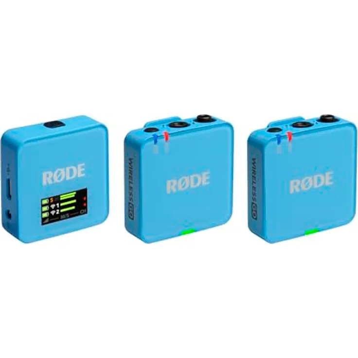 RØDE Wireless GO (Gen 3) – Kabelloses Mikrofon mit 32-Bit Float Aufnahme, automatischer Pegelregelung und 2,4 GHz digitale Übertragung, blau