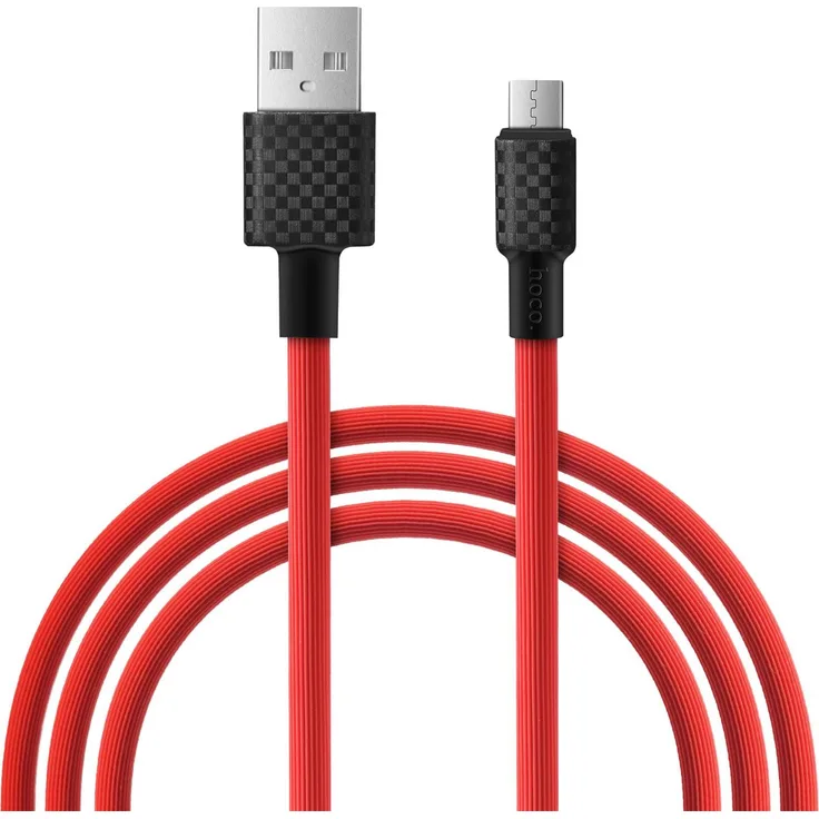 Hoco X29 Micro-USB Ladekabel 1m, Carbon Faser Textur, Fast Charge, rot