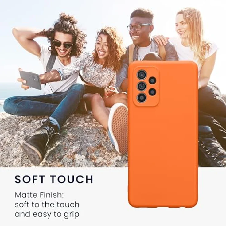 kwmobile Handyhülle für Samsung Galaxy A52 / A52 5G / A52s 5G - Flexibles Silikon Case in Fruity Orange, rutschfest und stoßabsorbierend – Bild 4
