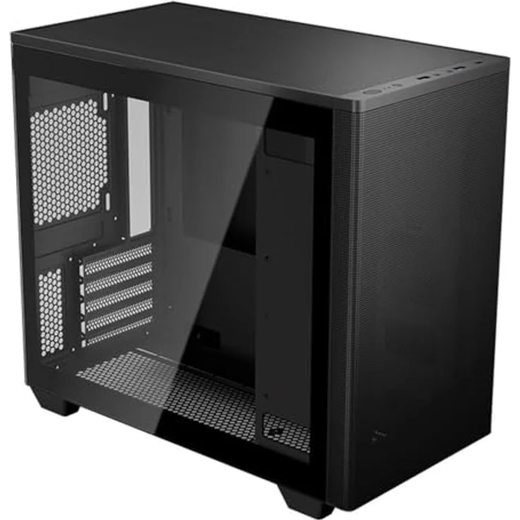 AeroCool Stormfront Mini-G-BK-V1 PC-Gehäuse, Micro-ATX und Mini-ITX Mainboard, 7 Lüfter Slots, unterstützt Wasserkühlung, Seitenfenster aus Temperglas, Schwarz – Bild 1