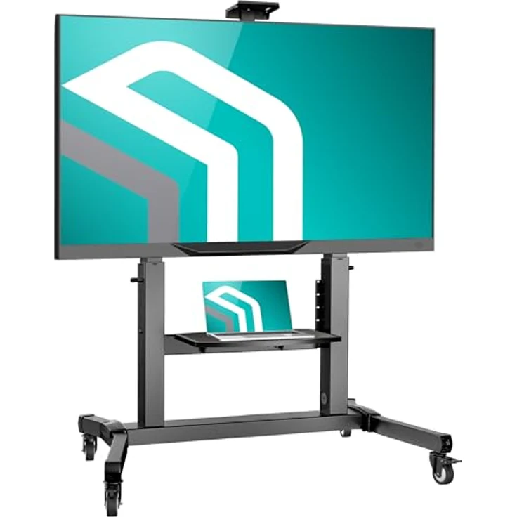 ONKRON TV Ständer rollbar für 50-100 Zoll TVs bis zu 120 kg, höhenverstellbar & neigbar max 1000x600 VESA Standfuß Schwarz TS1991-B – Bild 1