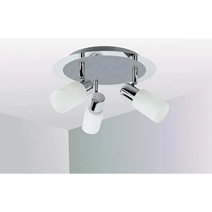 Trango 3-flammig 2007-38R LED Deckenleuchte in Rondell - Chrom & Alu gebürstet *GRACE* inkl. 3x G9 LED Leuchtmittel 3.000K warmweiße Lichtfarbe - Preisvergleich