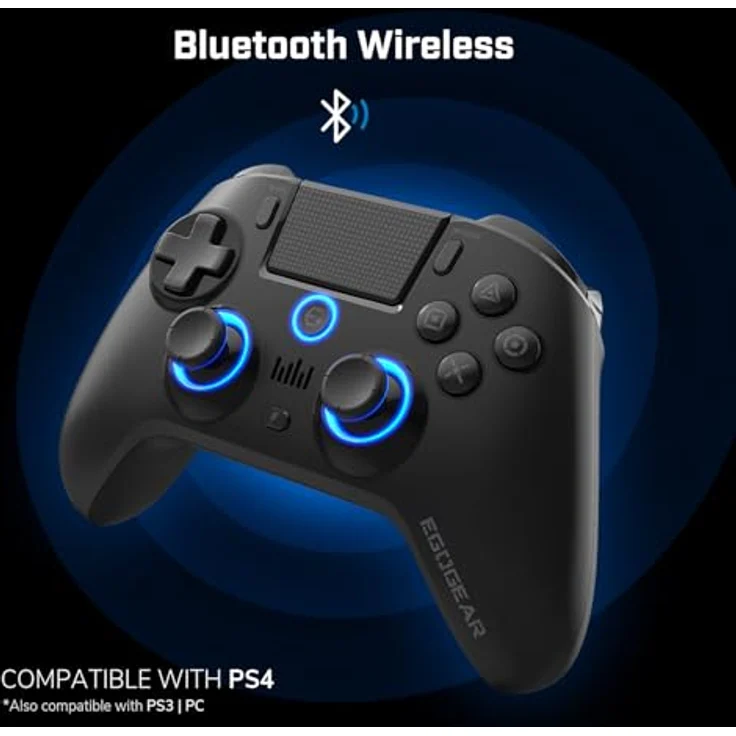 Egogear SBP30 Essential Pack, Gaming Controller mit kabelloser Bluetooth-Verbindung, ergonomischem Design und Headset, Blau, Schwarz – Bild 3