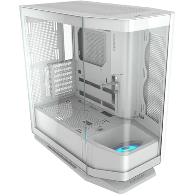 COUGAR FV270 Midi-Tower PC-Gehäuse, gehärtetes Glas, RGB-Beleuchtung, Weiß, für E-ATX-Motherboards – Bild 3