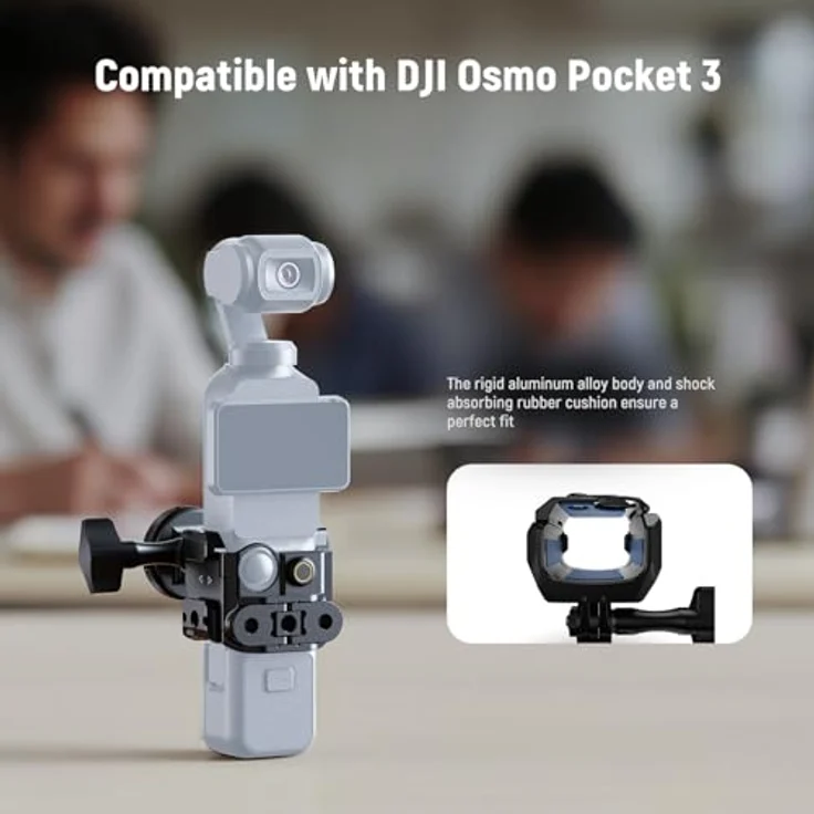 NEEWER Pocket 3 Käfig & Action Kamera Adapter, Aluminiumlegierung Gimbal Rig mit 1/4" Gewinde Cold Shoe, kompatibel mit DJI Osmo Pocket 3 & Action 2 Magnetic Mount, AC009 PRO – Bild 2
