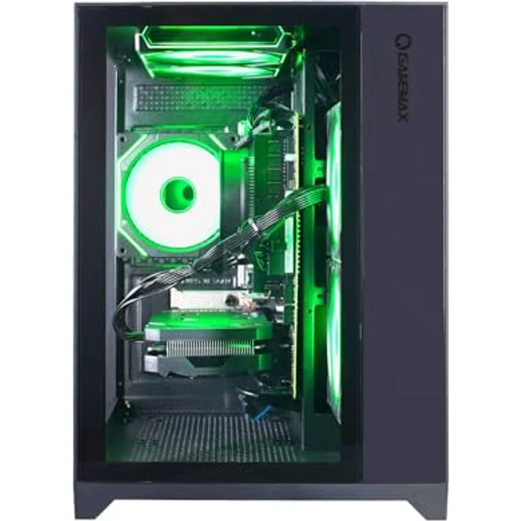GameMax Infinity Mini BK 7796, Gaming-PC mit AMD Ryzen 7 5700X, 16GB RAM, 1TB SSD und GeForce RTX 5060 Ti, Schwarz – Bild 3