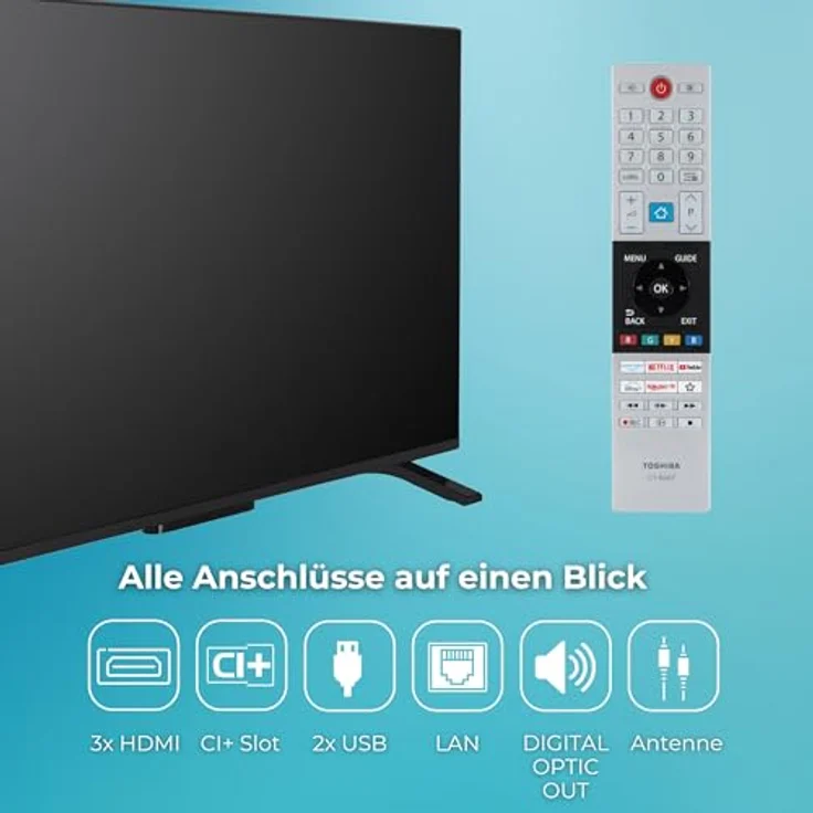 Toshiba 43UV2363DA, 43 Zoll Smart TV mit VIDAA, 4K UHD, HDR, Triple-Tuner und Dolby Audio – Bild 4