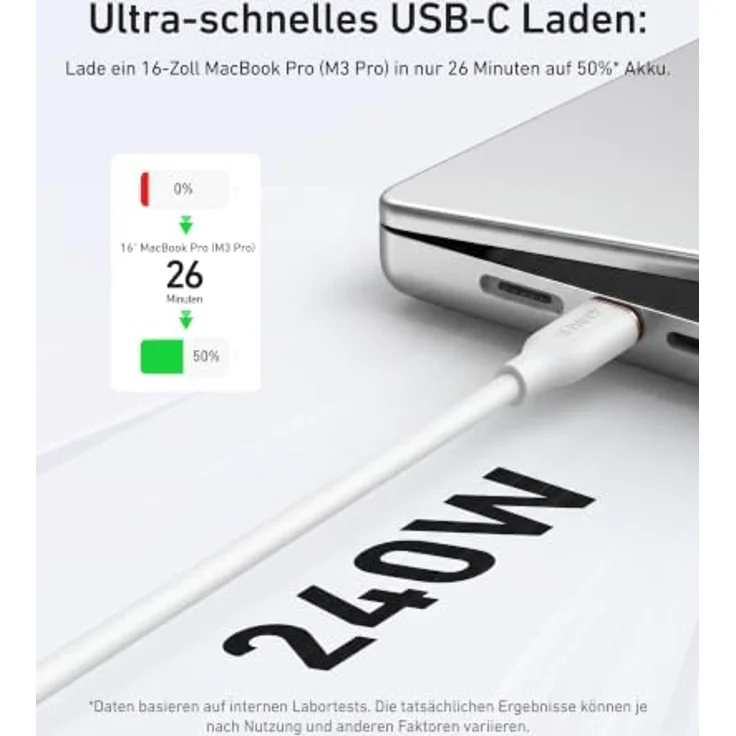Anker 240W PowerLine III Flow USB C auf USB C Kabel, 0,9m, ultra-schnelles Laden, strapazierfähig und verheddert nie – Bild 5