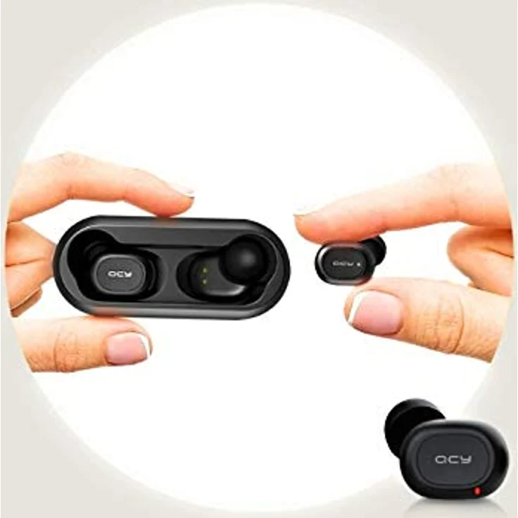 QCY-T1 TWS Bluetooth 5.0 Sport-Kopfhörer In-Ear, kabellos,Mehr als 20 Std. Batterielaufzeit mit Ladecase, IPX4 wasserfest und integriertes Duo HD Mikrofon, schwarz – Bild 7