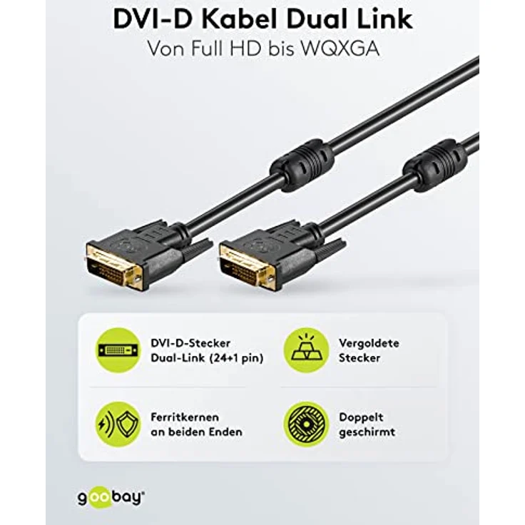 Wentronic goobay - DVI-Kabel - DVI-D (M) bis DVI-D (M) - 2,0m - Daumenschrauben - Schwarz (93110) – Bild 3
