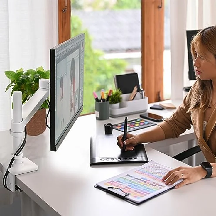 ERGOTRON NX Monitor Arm in Weiß - Tischhalterung für Monitore bis ca. 34 Zoll BZW, bis 8kg, manuell höhenverstellbar von 19,9-44,7 cm, VESA Standard, 5 Jahre Garantie – Bild 2