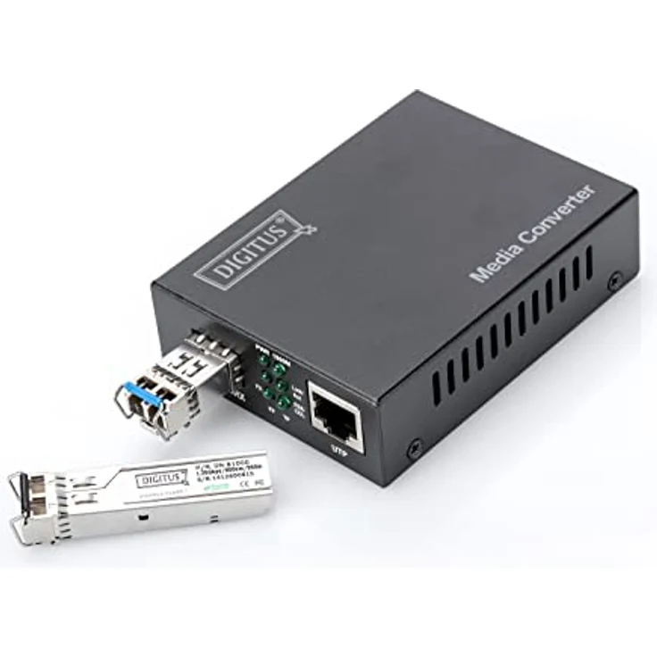 DIGITUS Medienkonverter - SFP+ Port - 10 Gbit Ethernet - RJ45 / SFP+ - 10GBase-T zu 10GBase-R - Schwarz – Bild 2