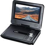 Reflexion DVD7002N, Portabler DVD-Player mit 7 Zoll Bildschirm, eingebautem Akku, AV-IN, AV-Out, USB, SD-Slot, 12V Auto-Adapter, schwarz