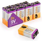 GP Batteries - Pack de 8 Pilas 9V alcalinas (MN1604 / 6LR61) - Duración y Rendimiento excepcional - 9 Voltios / PP3 / 6LR61 / MN1604