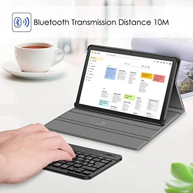 Fintie Tastatur Hülle für Lenovo Tab M10 (3rd Gen) 10,1 Zoll 2022 TB328, Slim Schutzhülle mit abnehmbarer Deutscher QWERTZ Bluetooth Tastatur, Schwarz – Bild 6