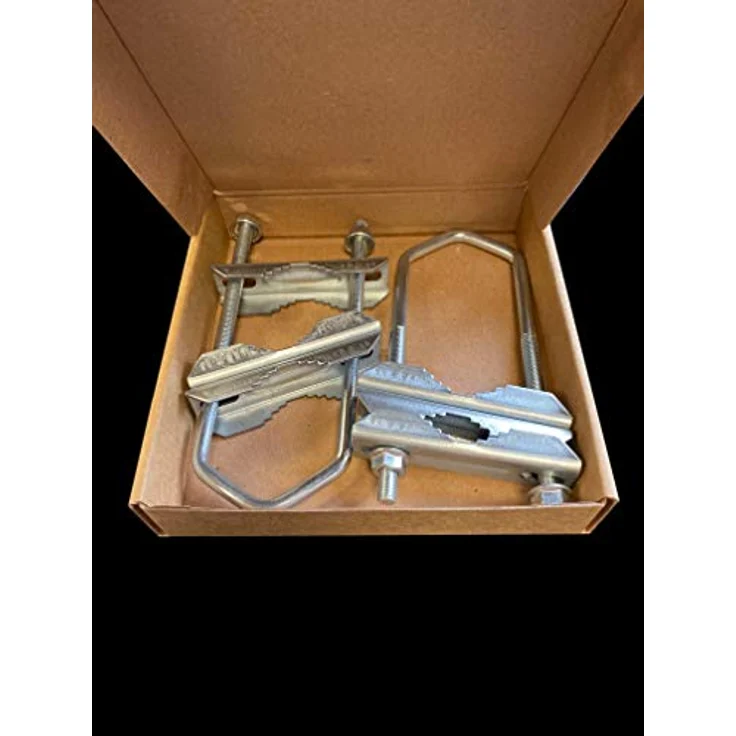 HD-LINE 2X Doppelschelle Sat Mast Schelle Zahnschelle bis 60mm verzinkt Balkon, Silber 4 – Bild 5