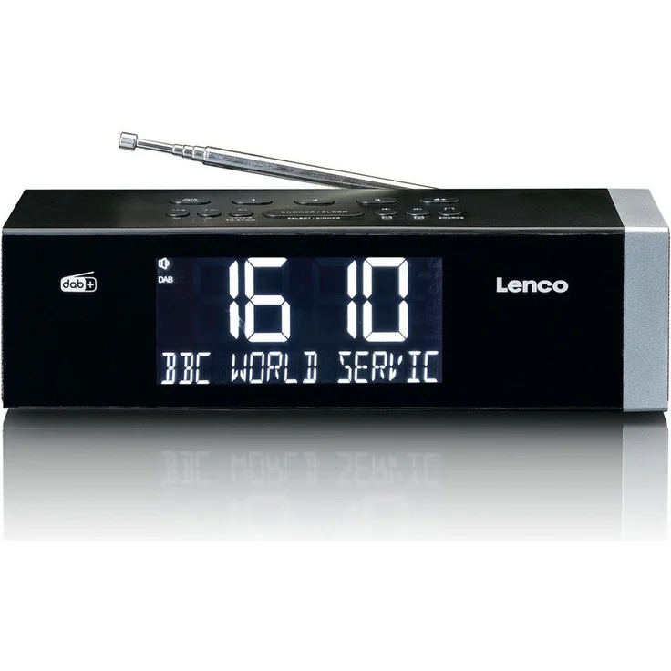 Lenco Radiowecker CR-640BK, schlichtes Design, integrierte Lautsprecher & Backup-Batterie
