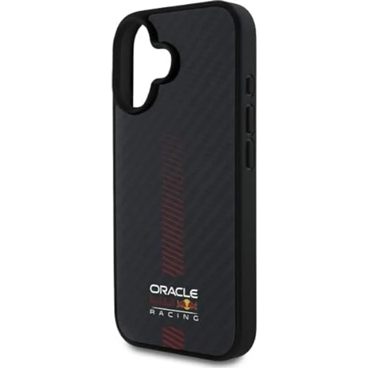 Red Bull Hülle Racing Carbon Powerbar MagSafe für Apple iPhone 16, Smartphone Hülle in Schwarz mit hochwertigem Schutz und ikonischem Rennteam-Design – Bild 6