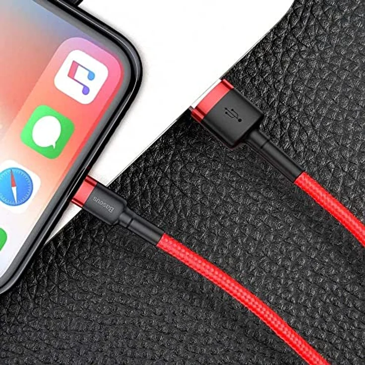 Baseus Cable Cafule - USB to Lightning - 2,4A 0,5 m (CALKLF-A09) red – Bild 8
