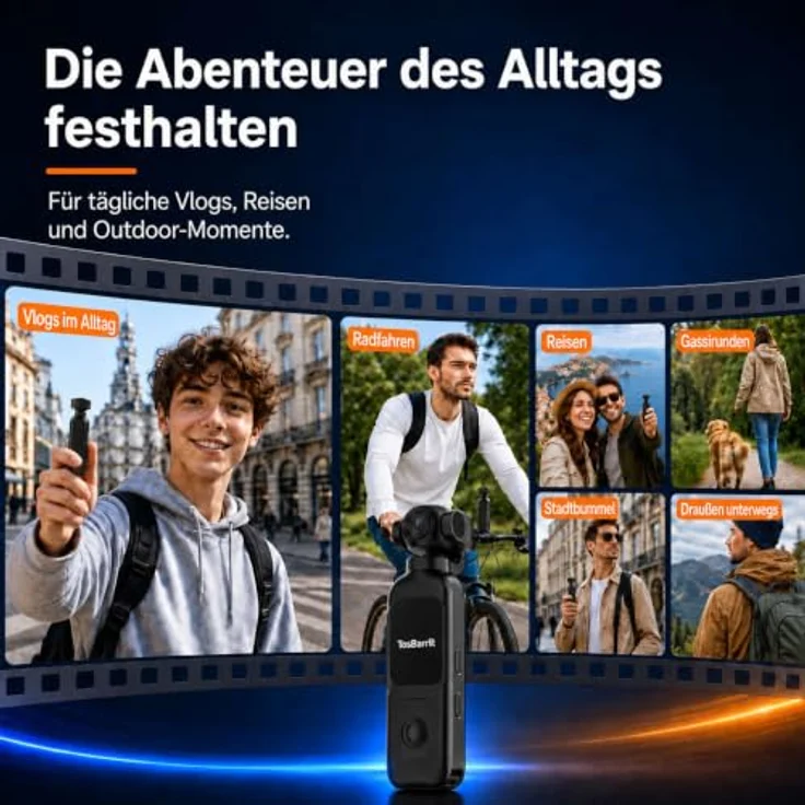 TOSBARRFT H92 Vlog Kamera 1080P, kompakte Videokamera mit 32-GB-Karte und 1,33-Zoll-Touchscreen – Bild 8