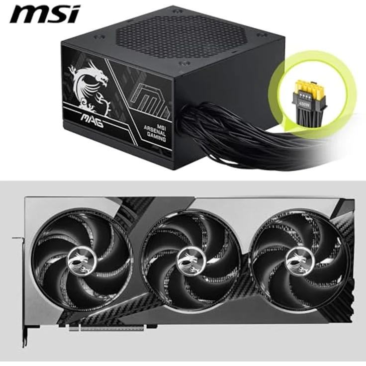 MSI Pro MAG A750BN PCIE5 III PC-Netzteil, 750 W, ATX, 80 Plus Bronze, kompatibel mit PCIe 5.1, nativer 12V-2x6 Anschluss, zweifarbig, 120mm Lüfter – Bild 4