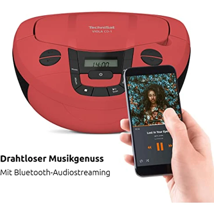 TechniSat Viola CD-1 - tragbarer Stereo CD-Player, Boombox mit Tragegriff, Bluetooth, 2 x 1 Watt – Bild 4