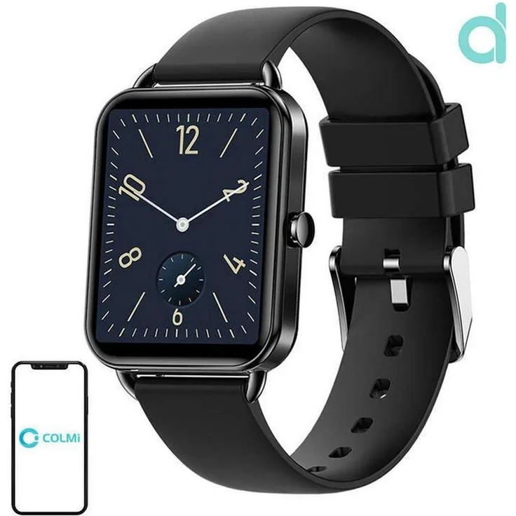 Colmi P20 Smartwatch, 1,65 Zoll AMOLED-Display, über 100 Sportmodi, IP68 wasserdicht, schwarz