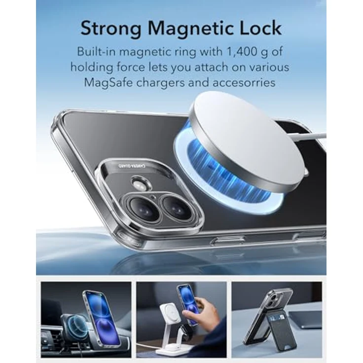 ESR iPhone 16 Plus Hülle, MagSafe-kompatibel, stoßfest, kratz- und vergilbungsbeständig, klar mit Kameraschutz – Bild 5