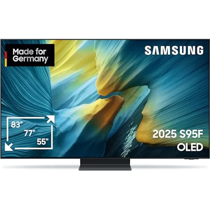 Samsung OLED S95F GQ77S95FAT (77 Zoll), 77 Zoll (195 cm) 4K Glare Free UHD Fernseher mit NQ4 AI Gen3 Prozessor, OLED HDR Pro, Gaming Hub, Motion Xcelerator 165Hz, 4K Upscaling und Dolby Atmos (2025)