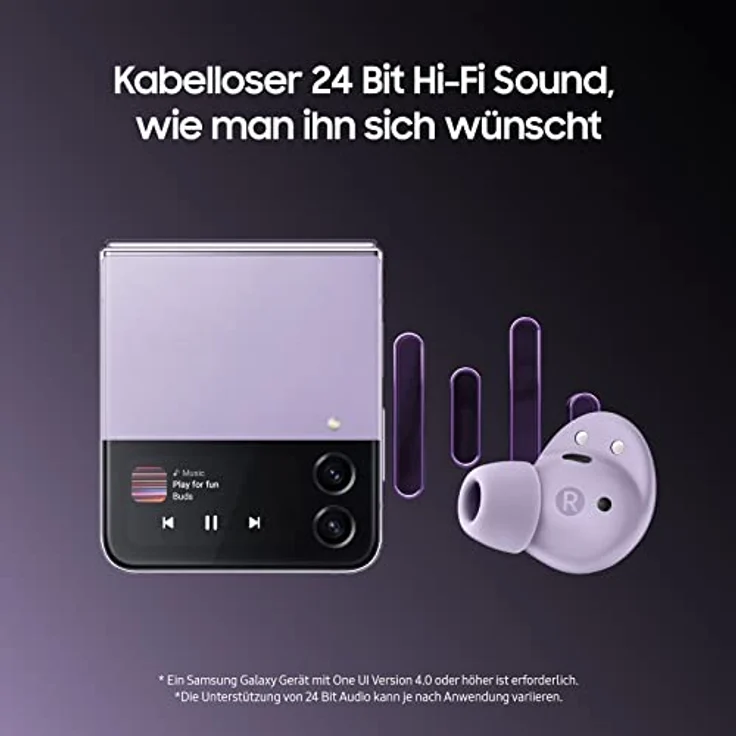 Samsung Galaxy Buds2 Pro kabellose Bluetooth-Kopfhörer, True Wireless, Geräuschunterdrückung, Lade-Etui, Klangqualität, Wasserabweisend, Bora Purple inkl. Nukin Clear Case[Exklusiv bei Amazon] – Bild 4