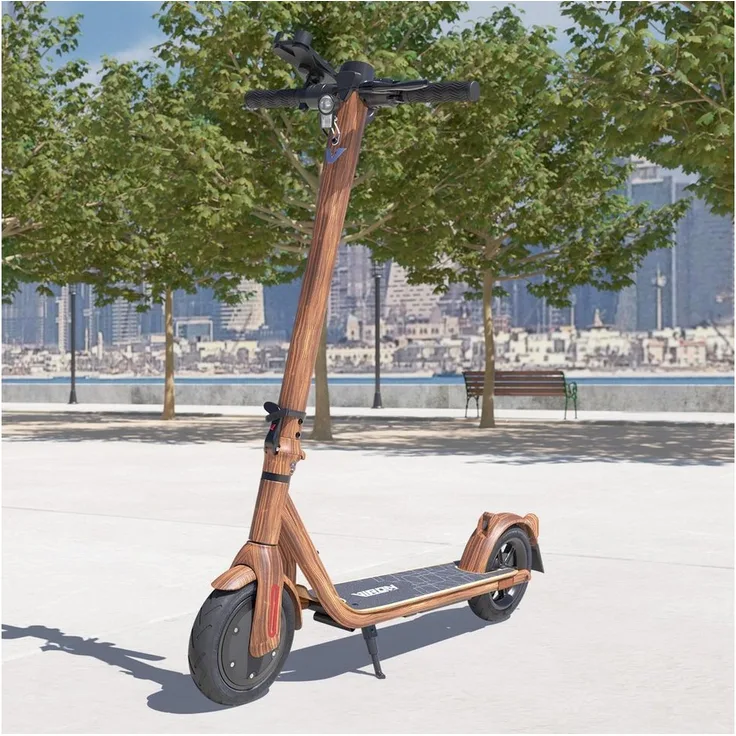 Viron E-Scooter XI-700-S mit Straßenzulassung, Aluminium, Elektroroller eKFV Zulassung, Faltbar, 500W Motor, 36V Li-Ion Akku, bis zu 30 km Reichweite, LED-Scheinwerfer, Smartphone-Halterung, 9.5" Zoll, Schwarz