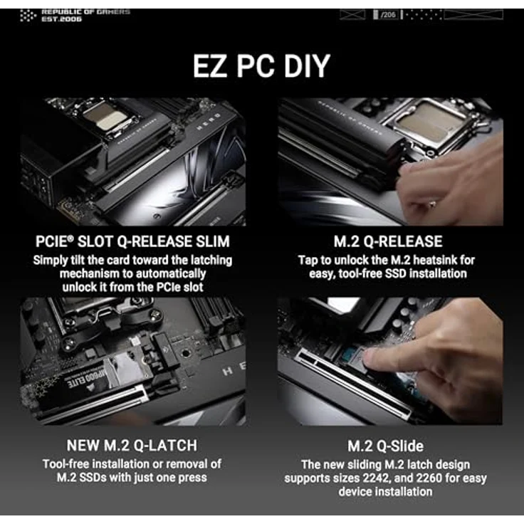 ASUS ROG CROSSHAIR X870E HERO Mainboard Sockel AM5 (AMD, X870E, ATX, DDR5, Wi-Fi 7, M.2, PCIe 5.0) – Bild 5
