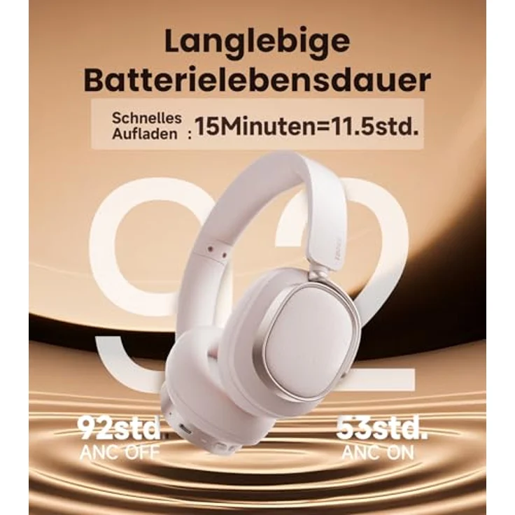Edifier ES850NB, Kabellose Over-Ear-Kopfhörer mit ANC, Hi-Res Audio, 92h Spielzeit, Bluetooth 5.4, KI-Geräuschreduzierung – Rosa – Bild 4