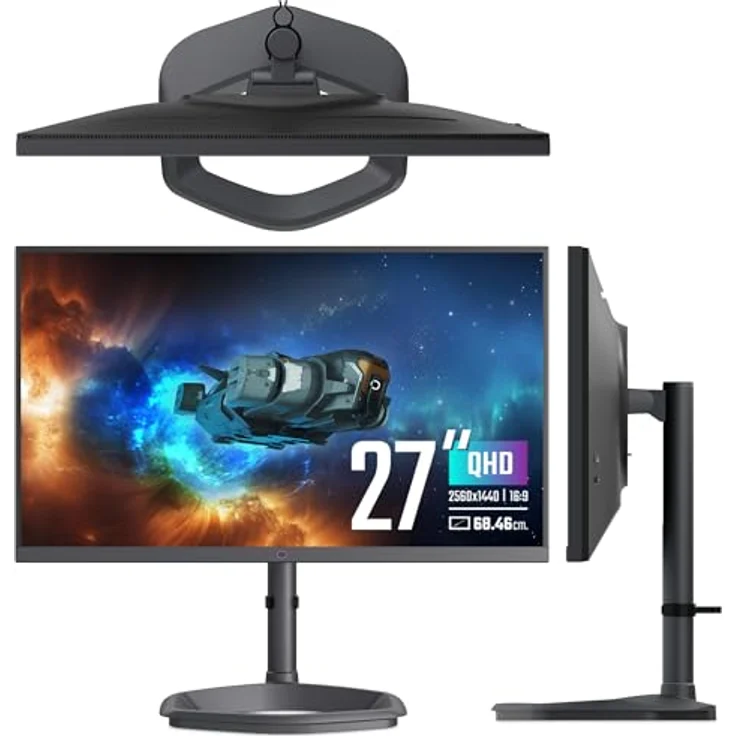 Cooler Master Tempest GP2711 – 27" Gaming-Monitor, WQHD (2560x1440), 165Hz, 1ms, VA-Panel, 95% DCI-P3 Quantum Dot & Mini-LED 576 Zonen, KVM, HDR 1000, DP 1.4, HDMI 2.0, USB-Typ -C (15W), schwarz – Bild 2