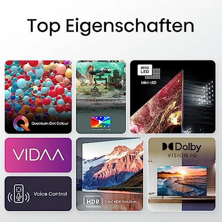 Hisense 65U6KQ 164 cm (65 Zoll) Fernseher 4K Mini LED ULED HDR Smart TV, Quantum Dot, 60Hz, HDMI 2.0, Game Mode Plus, Dolby Vision & Atmos, Bluetooth, Alexa Built-in, anthrazit [2023], Schwarz – Bild 3