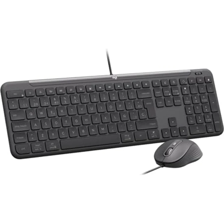 Logitech Signature Slim Wired Combo MK620, Tastatur- und Maus-Set, full size, USB-C, AZERTY, Französisch, Graphite – Bild 3