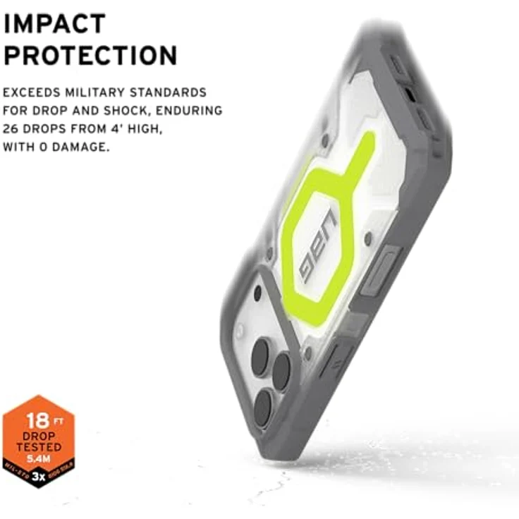 UAG Pathfinder MagSafe Hülle für Apple iPhone 17 Pro, transparente Schutzhülle in Gelb, stoßfest – Bild 4